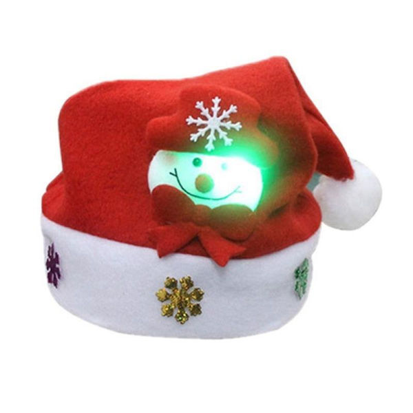 LED Julehatter Lysende Julenisse Rød Hatt Blinkende Kostymefest Lue Barn Julegaver Nyttårsdekor C