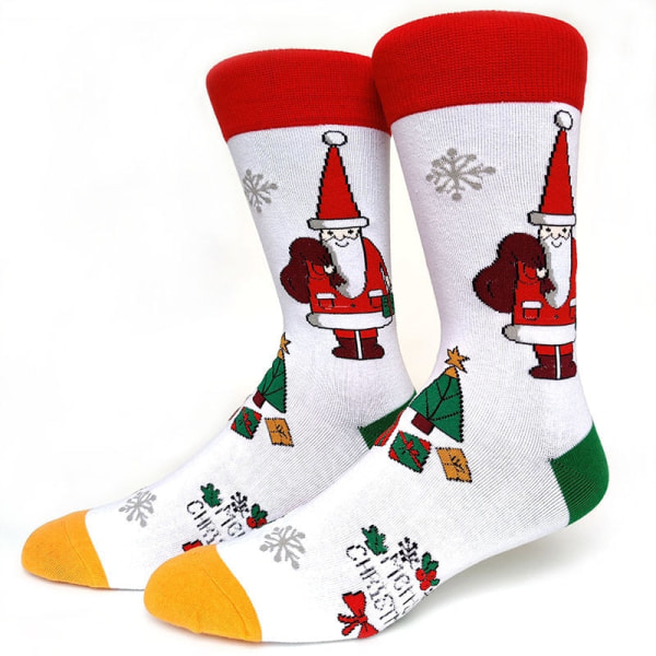59 Stil Herr Julstrumpor Roliga Jul Tomte Gran Snöflinga Älg Snö Bomull Tub Besättning Glada Strumpor Herr Nyår Sokken 7 EU 38-45
