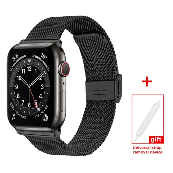 Milanese Loop för Apple Watch Armband 6 SE 5 4 44mm 42mm Rostfritt Stål Armband Metall Armband för iWatch Serie 1 2 3 38mm 40m Silver 40mm