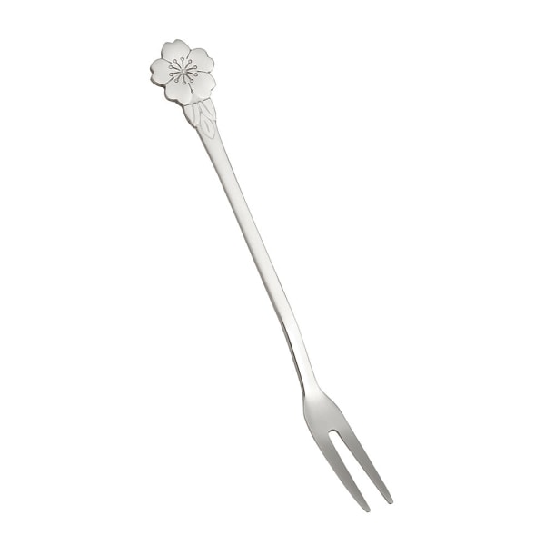 Q Ruostumattomasta teräksestä valmistettu luova hedelmähaarukka Kaksipiikkinen haarukka Jälkiruokahaarukka Kotitalous Hedelmä hammastikku Kakkuhaarukka Natural Platycodon grandiflorum fork