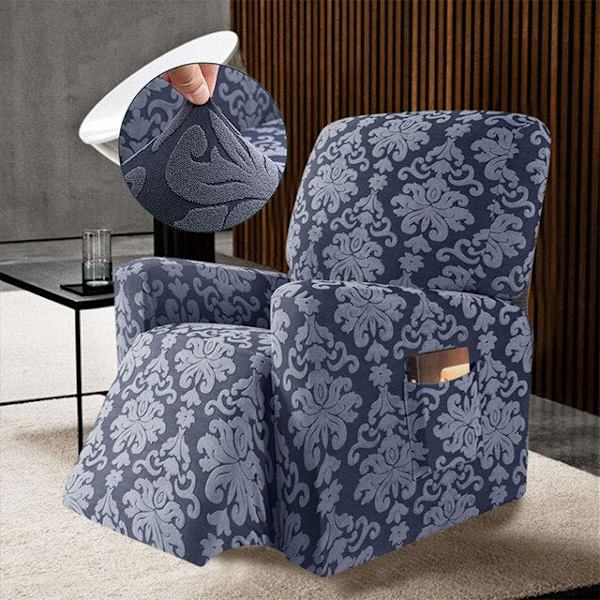 Jacquard Lenestol Sofatrekk Elastisk Armlenetrekk Alt-inkludert Relax Lenestoltrekk Massasje Sofatrekk Dark gray cover