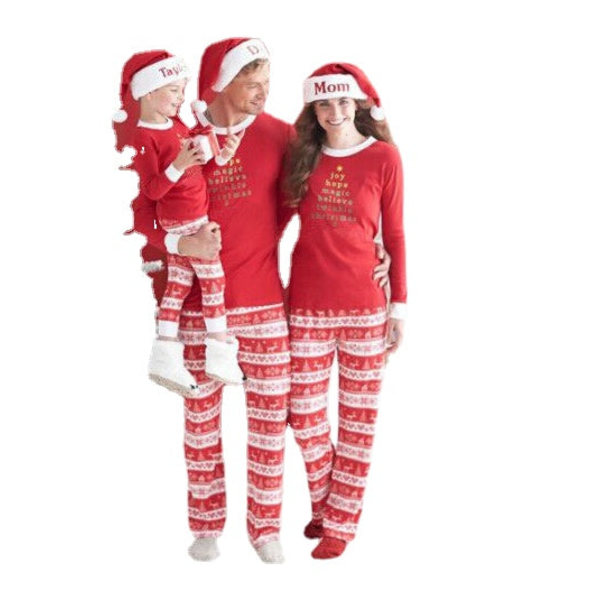 Julpyjamas Matchande Familjepyjamas Dam Nya Pyjamas Föräldra-Barn Kläder As shown in the figure 14T