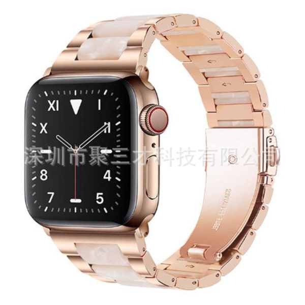 Klockarmband för Apple Watch iWatch 42/44/45/49MM Roséguld med rosa blommor