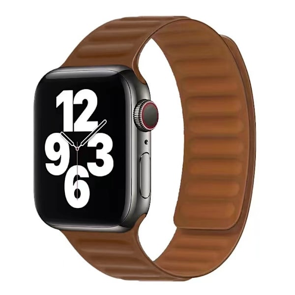 Klockarmband för Apple Watch iWatch 42/44/45/49mm anslutning mörkbrun