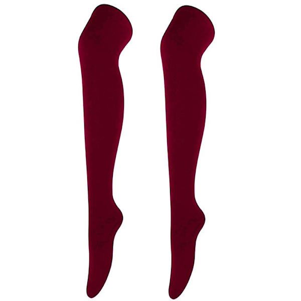 Naisten pitkät sukat syksy talvi korkeat sukat tytöille sopivat kaikkeen polven yli sukat esiintymisasut cosplay lämpimät wine red One Size