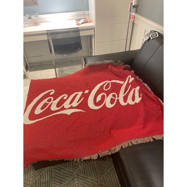 Retro American Filt Soffa Filt CocaCola Coca-Cola Väggdekorativ filt Cola blanket 125X150cm