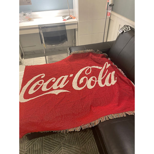 Retro Amerikansk Filt Sofffilt CocaCola Coca-Cola Väggdekorativ Filt Cola blanket 125X150cm