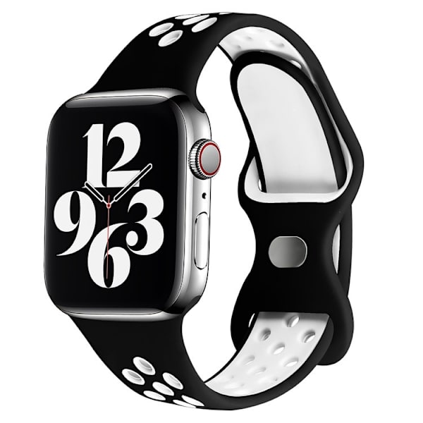 Urrem til Apple Watch iWatch 38mm/40mm/41mm SM Sort og Hvid