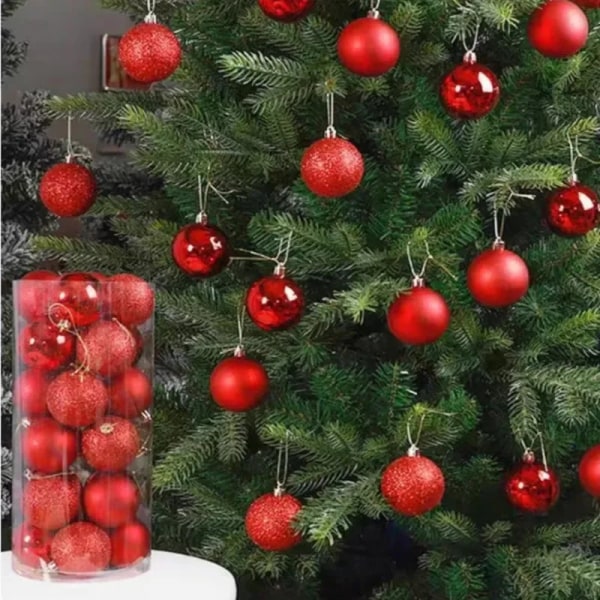 12 kpl Joulupallokoristeita joulukuusen koristeluun, särkymättömiä riippuvia palloja, juhlava juhlakoristelu Style03-4PCS