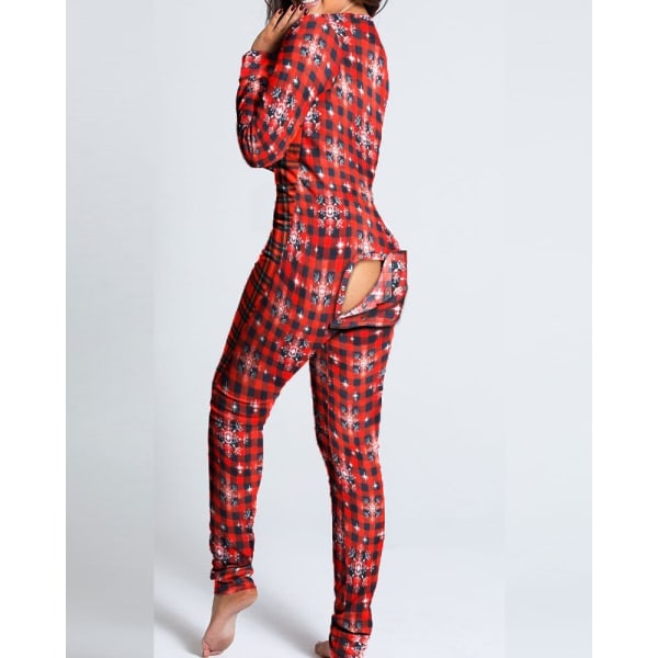 Julpyjamas Matchande familjepyjamas Modepyjamas för kvinnor Knäppt klaff Vuxna Loungewear Nyhet Design Loungewear Hemkläder style 1 L