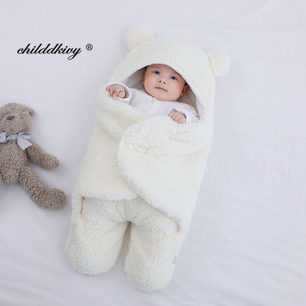 Pehmeät vastasyntyneen vauvan kapalointipeitot vauvan makuupussi kirjekuori vastasyntyneelle unipussi puuvilla paksuuntunut kotelo vauvalle 0-9 kuukautta blue-Fleece 0-3M