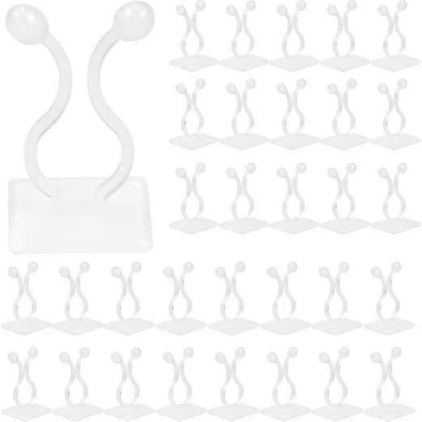 Klätterväxt Stöd Clips 50 st Krokar Väggfäste Självhäftande Stöd för Klätterväxter Heminredning (Vit)