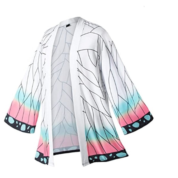 Anime Cosplay Kostym Demon Slayer Kimetsu No Yaiba Haori Kimono Agatsuma Zenitsu Kochou Shinobu Sommarjacka Skjorta Anime Kläder B XXXL