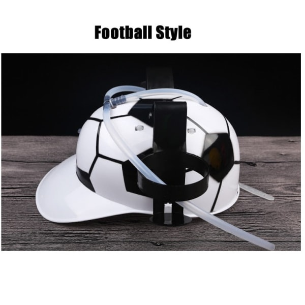 Kreativ Drikkehat til Dovne Øldrikkere Sada Dåse Dobbelt Holder Hjelm Hue Med Blødt Sugerør Bar Sjov Unik Fest Fodboldspil Hatte Football Style
