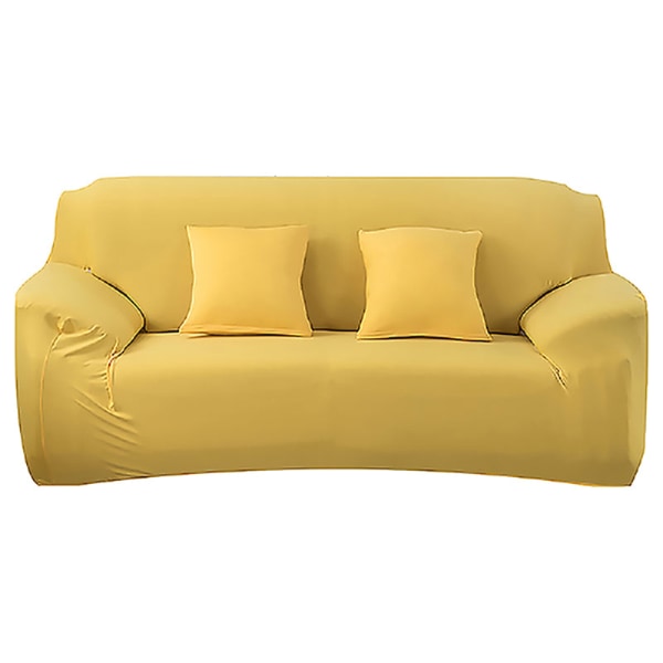 Överdrag Enfärgat Sofföverdrag för Vardagsrum Elastiskt Hörnsofföverdrag Stolsöverdrag 1/2/3/4 Sits light yellow 2-seater 145-185cm