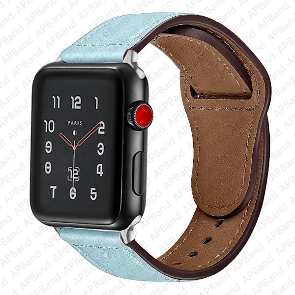 Nahkaranneke Apple Watch -rannekkeelle 44mm 40mm 42mm 38mm 44 mm Älykellotarvikkeet ranneke iWatch 3 4 5 SE 6 7 Black 38mm or 40mm