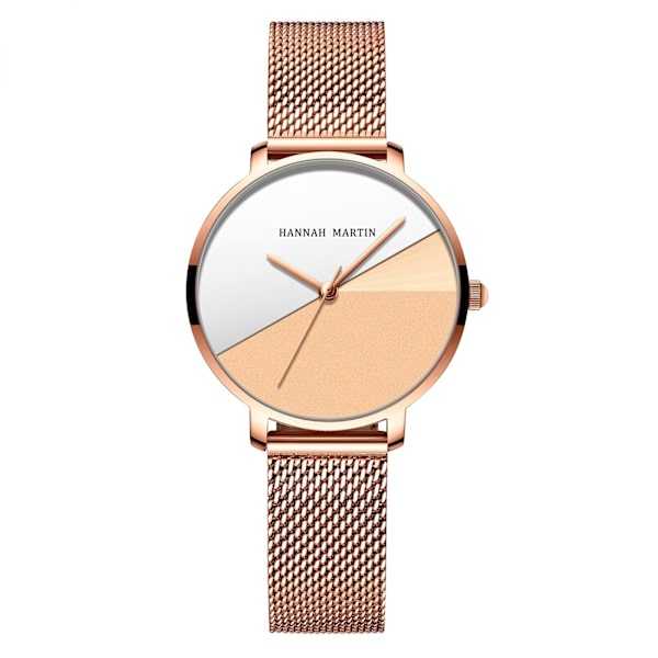 Quartz Urværk Vandtæt Kunstnerisk Mode Kreativ Dameur rose gold face