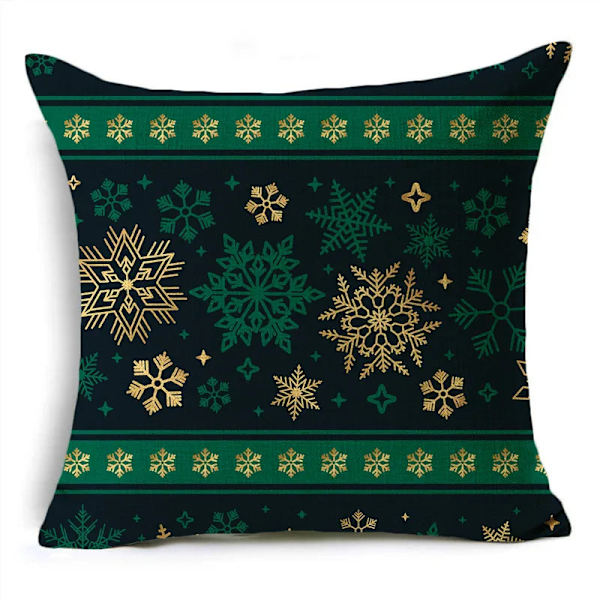 Merry Xmas Prydnadskuddar Överdrag 40/45/50cm Julgran Snögubbe Ornament Bollar Kuddfodral för Soffa Vardagsrum Heminredning 40cm x 40cm 09