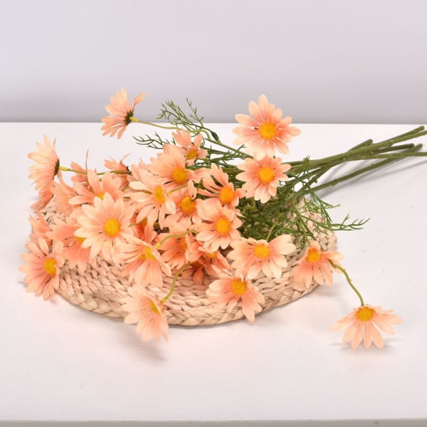 5 Hoder Hvit Tusenfryd Kunstige Blomster Lang Gren Bukett for Hjem Bryllup Hage Dekor DIY Brude Silke Falsk Blomst Blue Purple