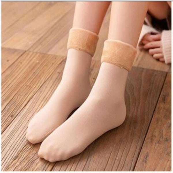 Tykkere Varme Lange Sokker cashVinter Kvinner Lange Strømper Varme Lårhøye Sokker Damer Over Kneet Sokker Vinter Termiske Sokker Flesh color One Size