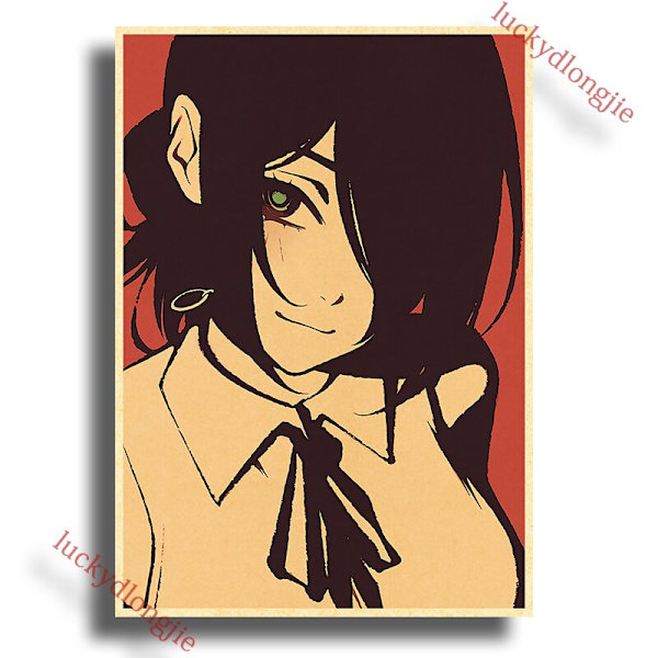 Chainsaw Man Anime Plakat Retro Kraftpapir Vintage Hjem Dekor Maleri Stue Bilde Gave Veggklistremerker Kafé Dekor Kunst Vegg 42X30cm(A3) 42