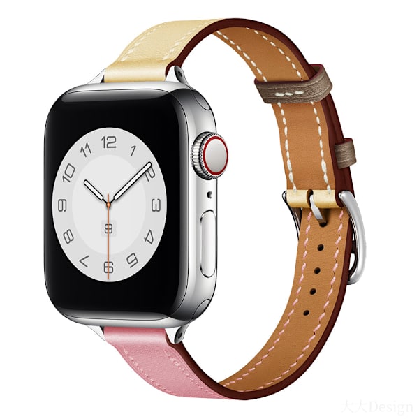 Nahkaranneke Apple Watch -rannekkeelle 44mm 45mm 42mm 41mm 40mm 38mm Single tour -kellonranneke iWatch-sarja 3 4 5 6 SE 7 -ranneke Slim powder white For 38mm 40mm 41mm