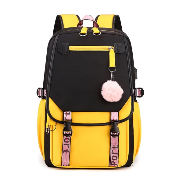 Skolväska barn skolryggsäck för flickor koreansk stil svart rosa söt ryggsäck kawaii ryggsäckar för tonårsflickor present Yellow Schoolbag