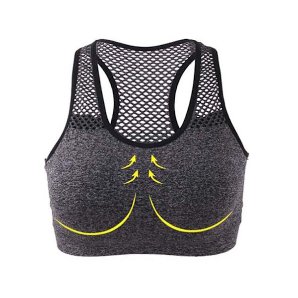 Joogaliivit Naisille Korkea Joustavuus Langattomat Pehmustetut Urheilutoppi Saumaton Fitnessliivi Naisille Gray M