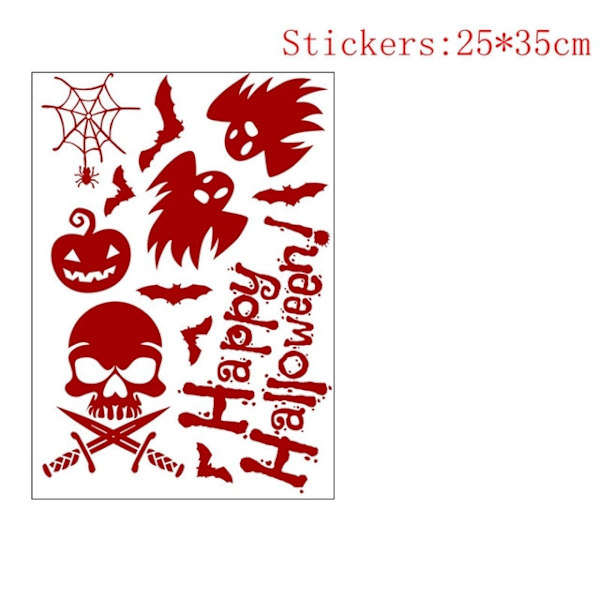 Suuret irrotettavat Happy Halloween -tarrat Verikädet Halloween-koristeet kotiin kylpyhuoneeseen WC:hen kauhuikkunoihin seinätarroihin Style 4