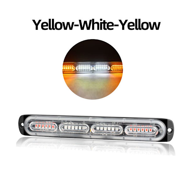 1 kpl 24smd LED Strobe -valo Auton hätävaroitusvalo 12V 24V Perävaunun kuorma-auton strobos Auto Diodi Keltainen Valkoinen Vilkkuva lamppu Y-White-Y