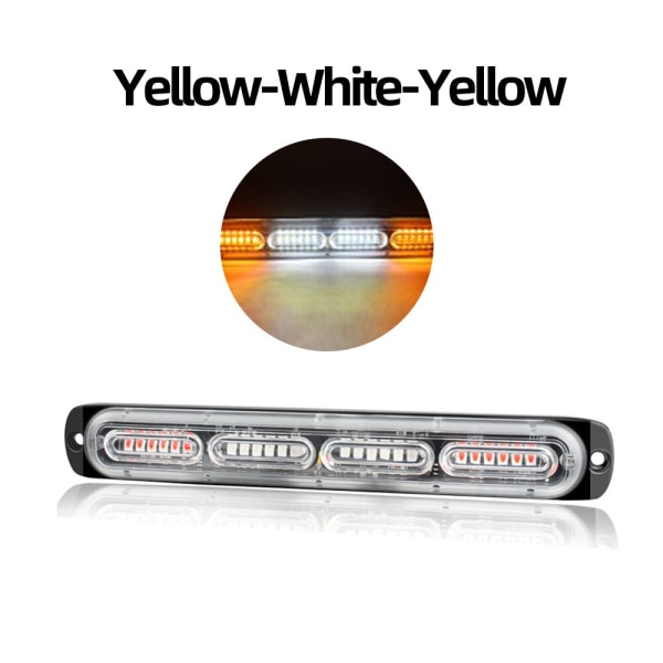 1 stk 24smd LED Strobelys Bil Nødvarsellys 12V 24V Tilhenger Lastebil Strobos Auto Diode Gul Hvit Blinkende Lampe Y-White-Y