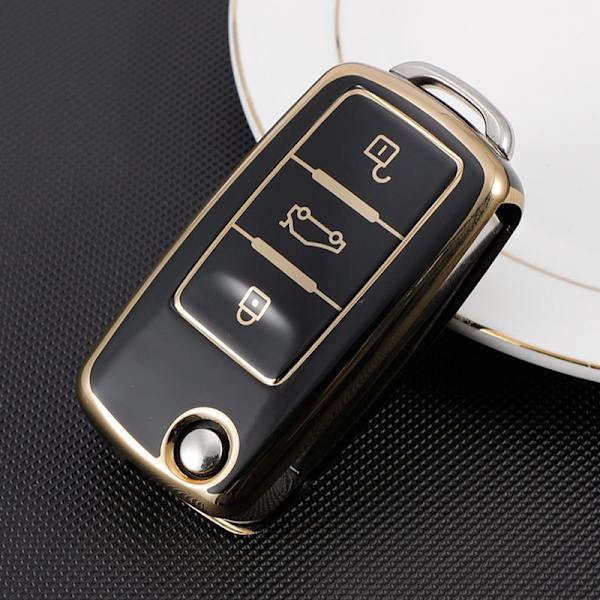 Mjukt TPU Bil Fjärrnyckel Fodral Fullt Skydd Hållare För POLO Tiguan Passat B5 B6 B7 Golf EOS Scirocco Jetta MK6 Octavia red shell