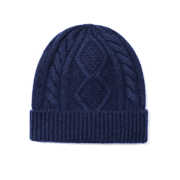 Vinterull Dame Strikket Lue Fortykket Twist Lue Kasjmirfølelse M Jacquard Lue Ullkvalitetsinspeksjon Camel Adjustable (flexible, for adults)