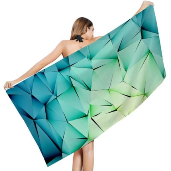 Kreativt Geometrisk Print Strandhåndklæde Udendørs Hurtigtørrende Svømning Surfing Sport Håndklæder Yoga Måtte Strandstol Tæppe 80*160cm 10 80x160m