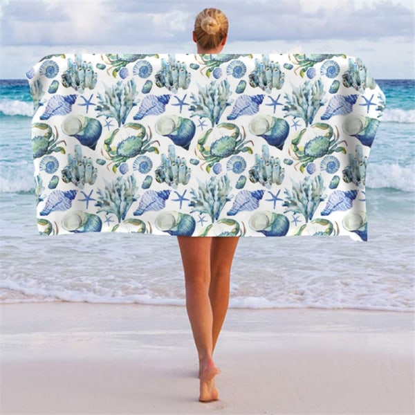 Tryckt Strandhandduk Utomhus Vattensport Handduk Snabbtorkande Simning Surfhanddukar Bärbar Stor Yogamatta Strandstolsfilt 6 80x160m