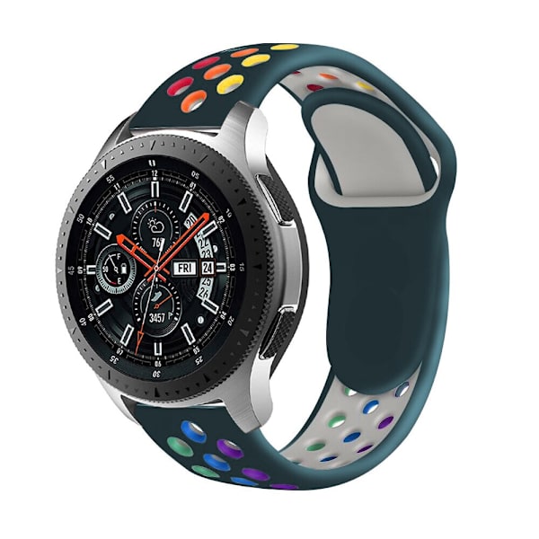 20mm 22mm ranneke Samsung Galaxy Watch 3 45mm 41mm Active 2 44mm Gear S3 silikoniranneke Huawei Watch GT 2 2e pro ranneke Grey rainbow 20mm watch band