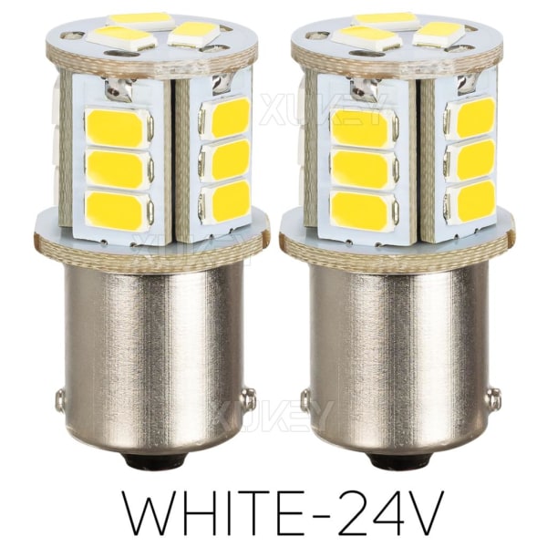 2x 382 P21w 1156 Led Backljus Vit Ba15s Sidoljus Röd Broms Bakljus 24V Lampor 246 149 R5W R10W Lastbil HGV Husbilar Interiörbelysning Red 24V