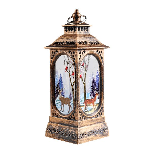 Jul Stormlykt Lysestake Lampe Liten Nattlampe Gammel Snømann Dekor Liten Nattlampe Skrivebordsdekorasjon 2021 new small bronze deer