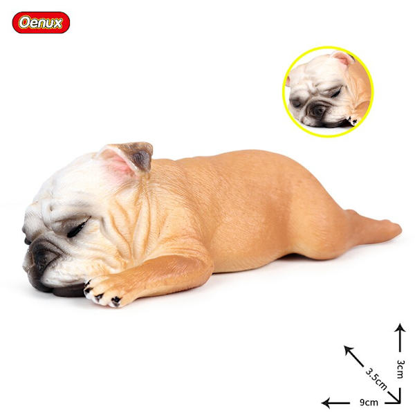 Oenux Dejlige Fransk Bulldog Dyr Sød Hvalp Sovende Dovne Hund Actionfigurer Model Figur PVC Boligindretning Uddannelseslegetøj without box12
