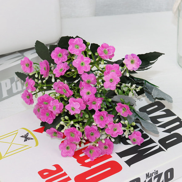 Kunstige Blomster Roseknopper Parti Gypsophila Falsk Kunstig Plante Blomsterbukett For Bryllup Hjem Fest DIY Dekor JY049-pink