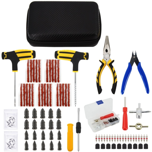 Bil Däck Reparationsverktyg Kit Dubbsats Auto Cykel Punktering Plugg Garage Nåltång Vakuumfilm Spikskruvar Med Förvaringsväska Overseas CASE-B-27PCS-Pliers