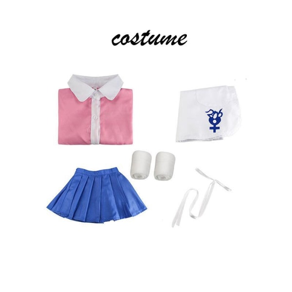 Danganronpa 2 Mikan Tsumiki Cosplay Kostume Maid Outfit Halloween Dangan Ronpa Skjorte Nederdel Forklæde Forbinding Paryk Dragt Kostumer wig XXL
