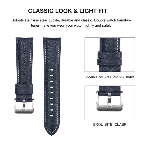 20mm 22mm Mode Läder Klockarmband för Samsung Galaxy Watch Active 2 40mm 44mm Ersättningsarmband Elegant Armband 2 Brown Active 2 40mm 44mm
