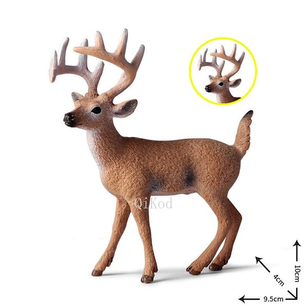 Simulering Skog Hjort Figurer Elg, Elg, Rein, Alpakka, Sika Hjort Actionfigurer Dyremodell Dekor Kaketopper Leker Toy Figures 3