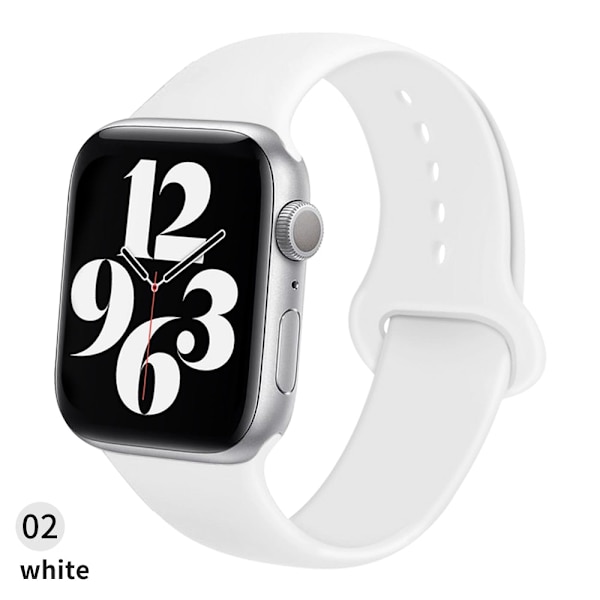 Silikonarmband för Apple Watch band 6 44mm 42mm 40mm 38mm Smart gummi klockarmband armband iWatch band för Series 6 SE 5 4 3 2 se White 42MM or 44MM ML