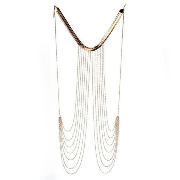 Kvinnor Sexig Multilayer Lång Tofs Kroppskedjor Halsband Punk Gyllene Bikini Strand Smycken Default Title