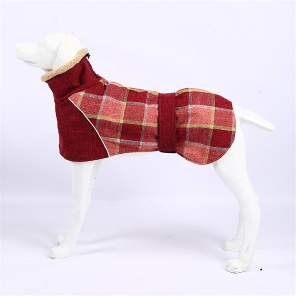Hundkläder Vintertjock varm hundjacka för små stora hundar Reflekterande vindtät husdjurskläder Rutig Strom Snow Dog Coat 3XL coffee L
