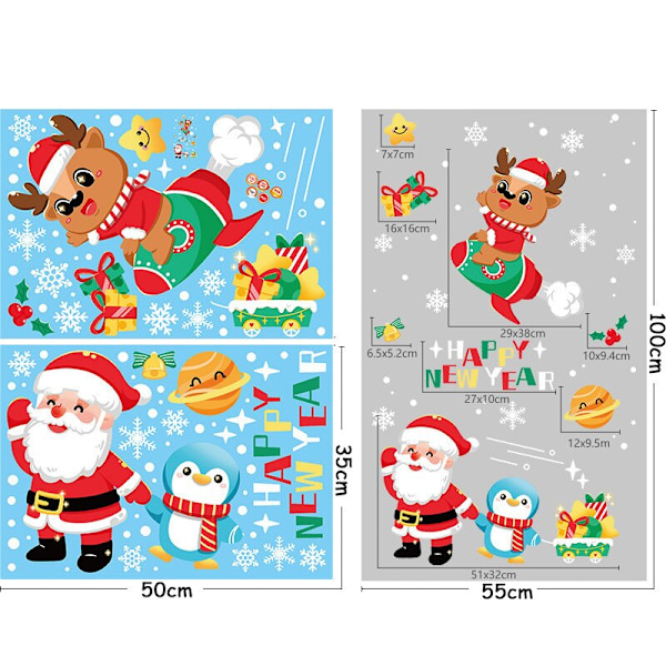 God Jul Fönsterdekaler Jultomte Julgran Väggdekaler God Jul För Hemmet Nyår 2023 Dekal Noel style F