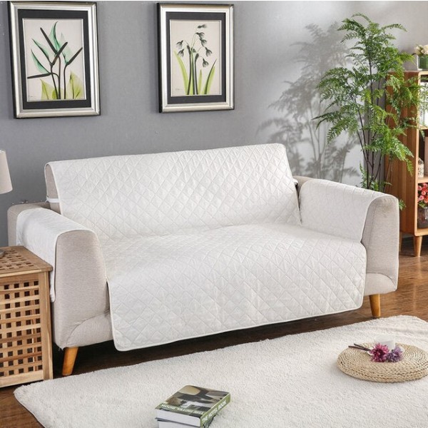 1/2/3-sits Vändbart Quiltat Soffskydd Vattentätt Möbelskydd Fåtöljöverdrag för Recliner Husdjur Hundar Barn Matta Gray 220x180cm