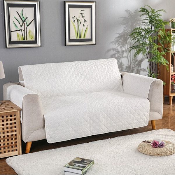1/2/3-sits Vändbart Quiltat Soffskydd Vattentätt Möbelskydd Fåtöljöverdrag för Recliner Husdjur Hundar Barn Matta Red 280x196cm